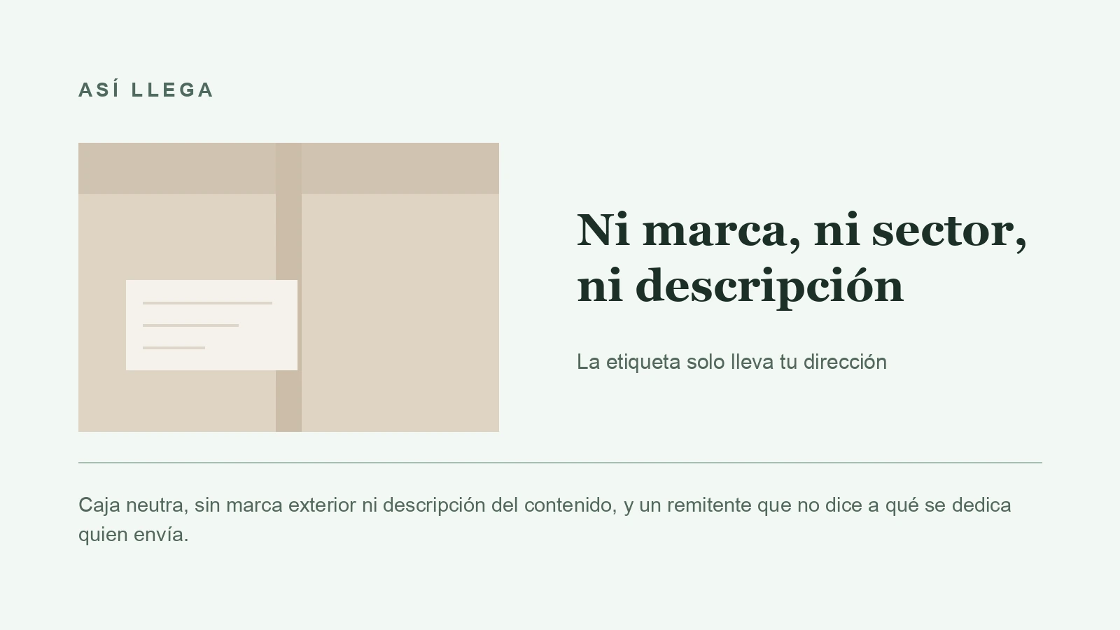 Dibujo de una caja de cartón cerrada con una etiqueta en blanco